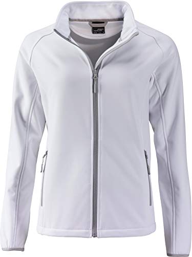 James & Nicholson Damen Ladies' Promo Softshell Jacket Jacke, Weiß (White), 38 (Herstellergröße: L) von James & Nicholson