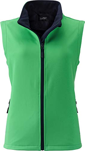 James & Nicholson Damen Ladies' Promo Softshell Vest Outdoor Weste, Grün (Green/Navy), 38 (Herstellergröße: L) von James & Nicholson