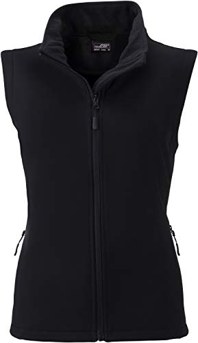 James & Nicholson Damen Ladies' Promo Softshell Vest Outdoor Weste, Schwarz (Black/Black), 38 (Herstellergröße: L) von James & Nicholson