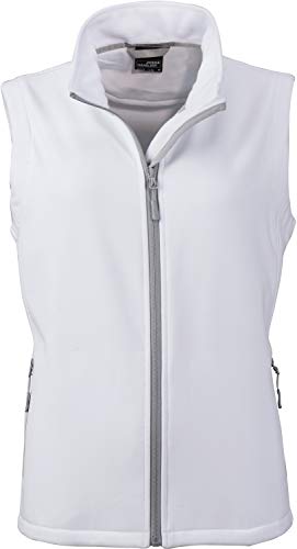 James & Nicholson Damen Ladies' Promo Softshell Vest Outdoor Weste, Weiß (White), 40 (Herstellergröße: XL) von James & Nicholson