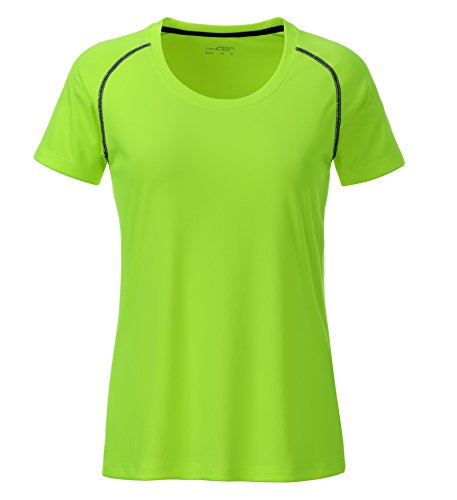 James & Nicholson Damen Ladies' Sports T-Shirt, Grün (Bright-Green/Black), 36 (Herstellergröße: M) von James & Nicholson