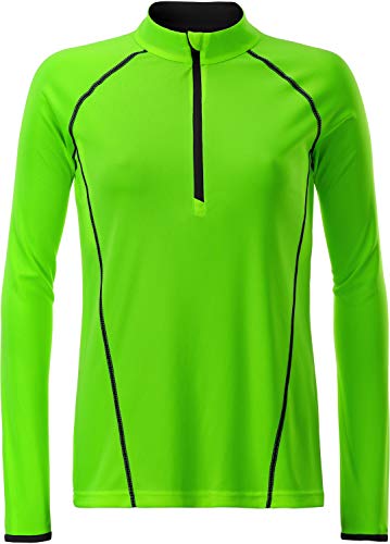 James & Nicholson Damen Ladies' Sportsshirt Longsleeve T-Shirt, Grün (Bright-Green/Black), Medium von James & Nicholson