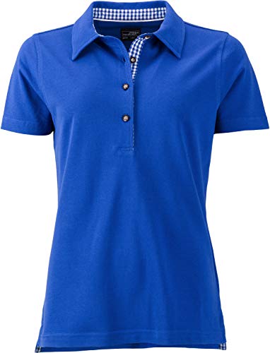 James & Nicholson Damen Ladies' Traditional Polo Poloshirt, Blau (Royal/Royal-White), 36 (Herstellergröße: M) von James & Nicholson