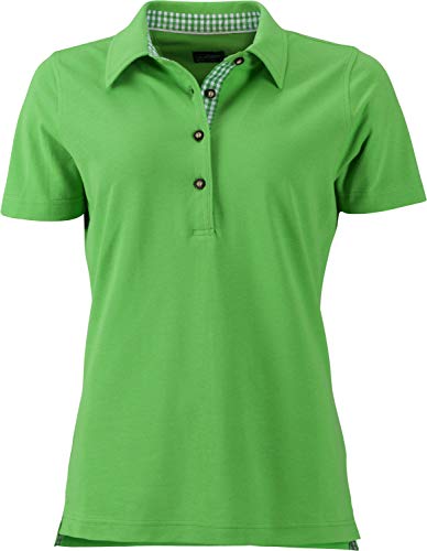 James & Nicholson Damen Ladies' Traditional Polo Poloshirt, Grün (Lime-Green/Lime-Green-White), 34 (Herstellergröße: S) von James & Nicholson