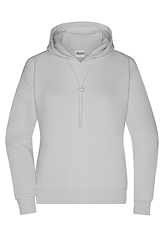 James & Nicholson Damen Lounge Hoody - Kuscheliger, leicht oversized geschnittener Hoody mit Kapuze und Kordel | Farbe: soft-grey | Grösse: S von James & Nicholson