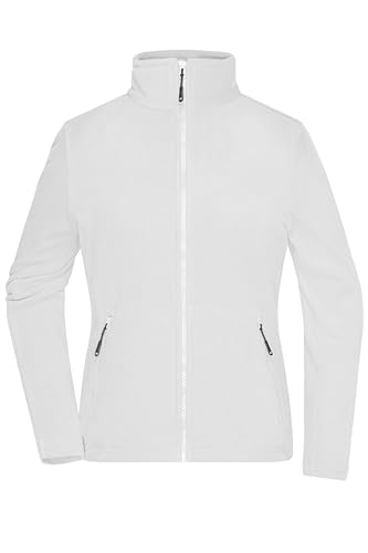 James & Nicholson Damen Microfleece Jacke - Leicht taillierte Jacke aus Anti-Pilling Microfleece | Farbe: white | Grösse: XS von James & Nicholson