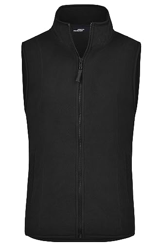 James & Nicholson Damen Microfleece Weste - Praktische Weste aus pflegeleichtem Microfleece | Farbe: black | Grösse: XXL von James & Nicholson