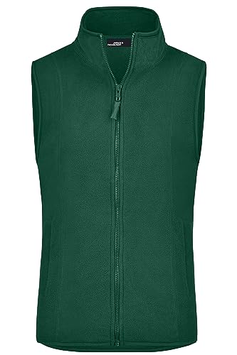 James & Nicholson Damen Microfleece Weste - Praktische Weste aus pflegeleichtem Microfleece | Farbe: dark-green | Grösse: XL von James & Nicholson