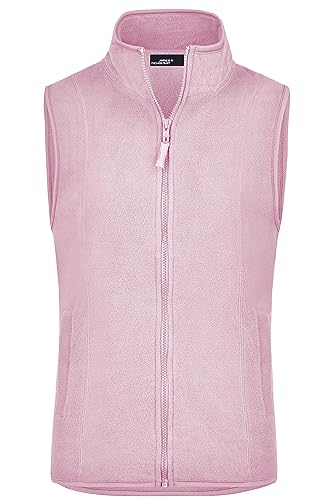 James & Nicholson Damen Microfleece Weste - Praktische Weste aus pflegeleichtem Microfleece | Farbe: light-pink | Grösse: L von James & Nicholson