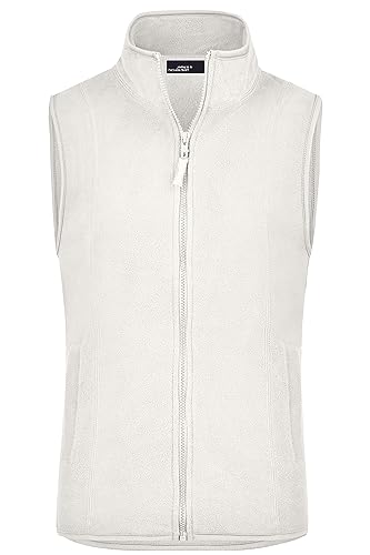 James & Nicholson Damen Microfleece Weste - Praktische Weste aus pflegeleichtem Microfleece | Farbe: off-white | Grösse: XXL von James & Nicholson