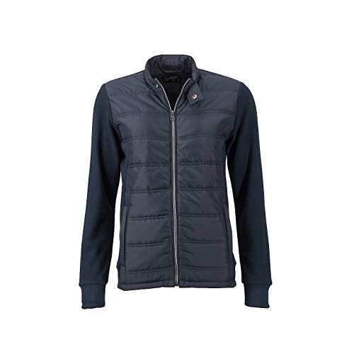 James & Nicholson - Damen Modische Sweat Jacke in attraktivem Materialmix (L, Navy) von James & Nicholson