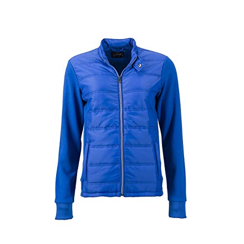 James & Nicholson - Damen Modische Sweat Jacke in attraktivem Materialmix (S, Nautic-Blue) von James & Nicholson