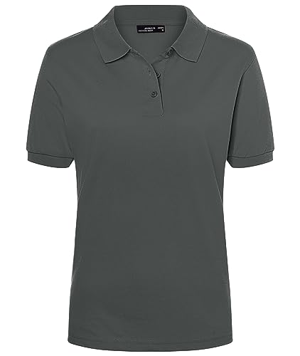James & Nicholson Damenpolo Classic - Feines Piqué-Poloshirt mit gestrickten Bündchen | Farbe: Graphite | Grösse: L von James & Nicholson