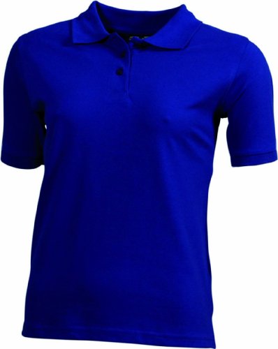 James & Nicholson Damenpolo Classic - Feines Piqué-Poloshirt mit gestrickten Bündchen | Farbe: Dark-royal | Grösse: L von James & Nicholson