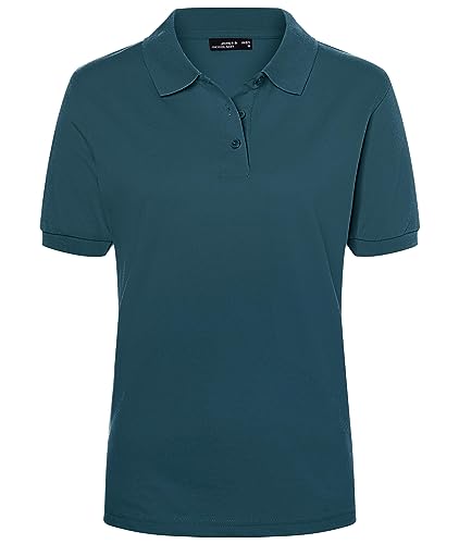 James & Nicholson Damenpolo Classic - Feines Piqué-Poloshirt mit gestrickten Bündchen | Farbe: Petrol | Grösse: XL von James & Nicholson