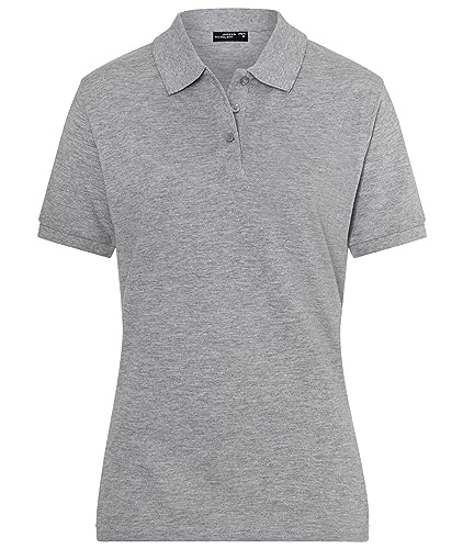 James & Nicholson Damenpolo Classic - Feines Piqué-Poloshirt mit gestrickten Bündchen | Farbe: Grey-Heather | Grösse: XL von James & Nicholson