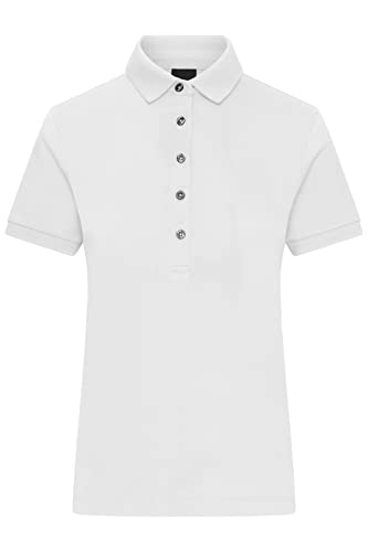 James & Nicholson Damen Polohemd in Premiumqualität - Hochwertiges Polo in Single-Jersey Qualität | Farbe: White | Grösse: L von James & Nicholson