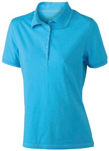 James & Nicholson Damen Poloshirt FunktionsElastic Large aqua/white von James & Nicholson