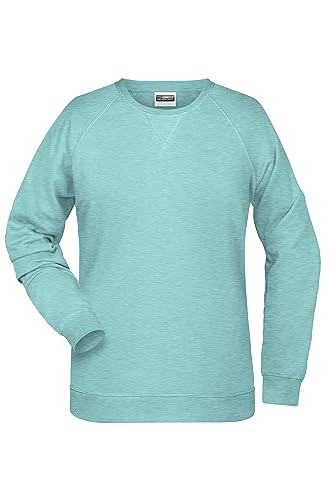 James & Nicholson Damen Raglan Sweatshirt - Sweatshirt aus Bio-Baumwolle mit leicht tailliertem Schnitt | Farbe: Glacier-Melange | Grösse: L von James & Nicholson