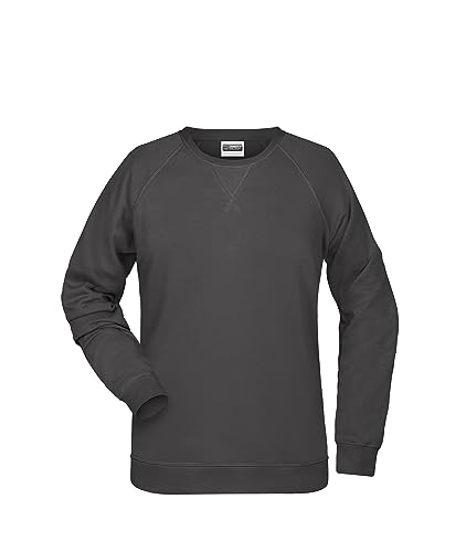 James & Nicholson Damen Raglan Sweatshirt - Sweatshirt aus Bio-Baumwolle mit leicht tailliertem Schnitt | Farbe: Graphite | Grösse: L von James & Nicholson