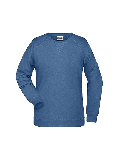 James & Nicholson Damen Raglan Sweatshirt - Sweatshirt aus Bio-Baumwolle mit leicht tailliertem Schnitt | Farbe: Light-Denim-Melange | Grösse: XXL von James & Nicholson