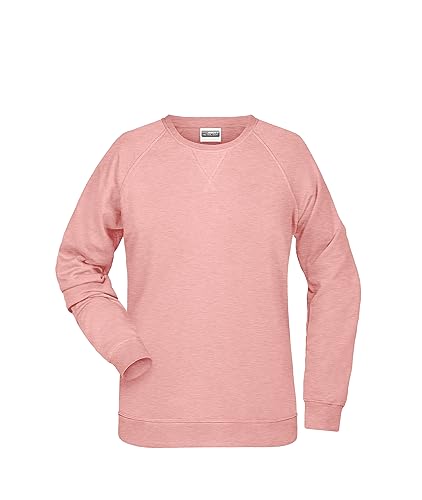 James & Nicholson Damen Raglan Sweatshirt - Sweatshirt aus Bio-Baumwolle mit leicht tailliertem Schnitt | Farbe: Rose-Melange | Grösse: XL von James & Nicholson