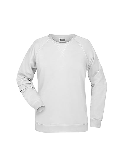 James & Nicholson Damen Raglan Sweatshirt - Sweatshirt aus Bio-Baumwolle mit leicht tailliertem Schnitt | Farbe: White | Grösse: M von James & Nicholson