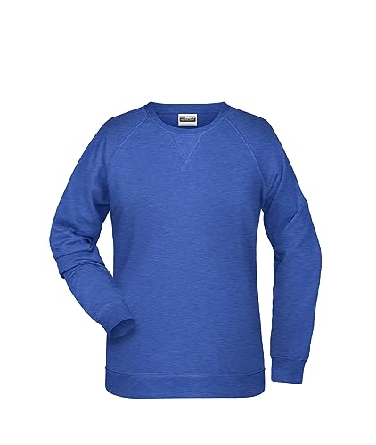 James & Nicholson Damen Raglan Sweatshirt - Sweatshirt aus Bio-Baumwolle mit leicht tailliertem Schnitt | Farbe: royal-Heather | Grösse: 3XL von James & Nicholson