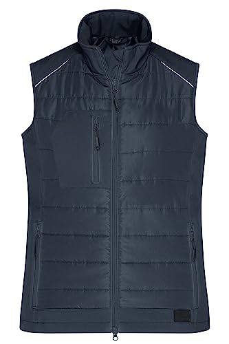 James & Nicholson Damen Softshell Hybridweste - Leicht taillierte Softshellweste mit gesteppten Einsätzen und wärmender DuPont™ Sorona® Wattierung | Farbe: carbon/carbon | Grösse: M von James & Nicholson