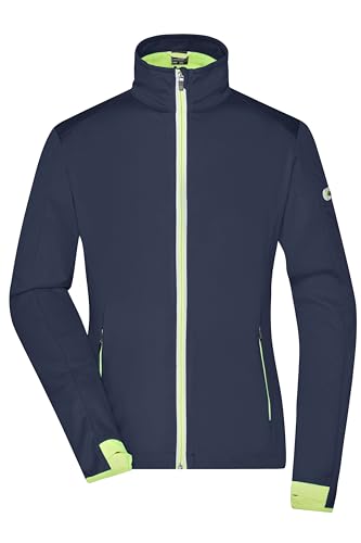 James & Nicholson Damen Softshell Sportjacke - Taillierte Funktionsjacke mit TPU-Membran | Farbe: navy/bright-yellow | Grösse: L von James & Nicholson