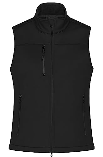 James & Nicholson Damen Softshell Weste Recycled Polyester - Leicht taillierte Softshellweste im sportlichen Look aus recyceltem Polyester | Farbe: black | Grösse: L von James & Nicholson