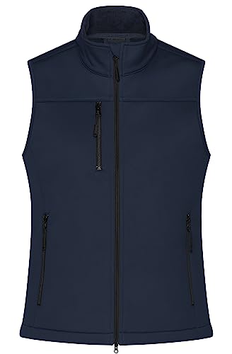 James & Nicholson Damen Softshell Weste Recycled Polyester - Leicht taillierte Softshellweste im sportlichen Look aus recyceltem Polyester | Farbe: navy | Grösse: L von James & Nicholson