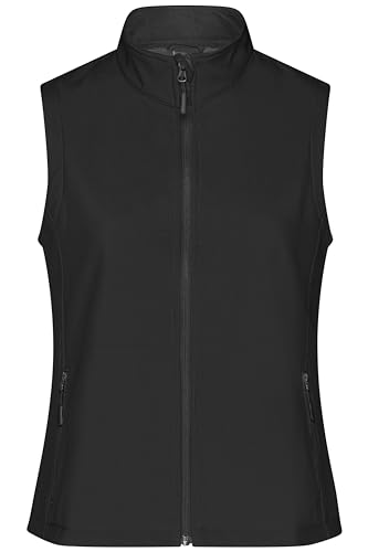 James & Nicholson Damen Softshell Weste - Taillierte Weste aus atmungsaktivem Softshell | Farbe: black/black | Grösse: XL von James & Nicholson