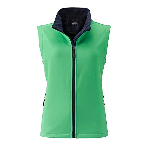 James & Nicholson Damen Softshell Weste - Taillierte Weste aus atmungsaktivem Softshell | Farbe: green/navy | Grösse: L von James & Nicholson