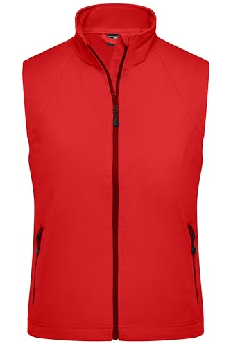 James & Nicholson Damen Softshell Weste - Taillierte Weste aus elastischem Softshell | Farbe: red | Grösse: XXL von James & Nicholson
