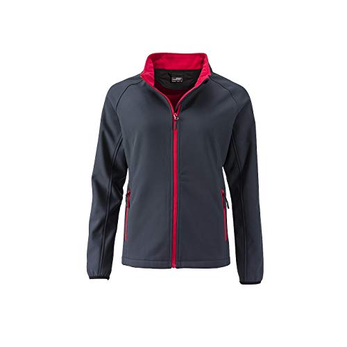 James & Nicholson - Damen Softshelljacke für Promotion und Freizeit (XL, Iron-Grey/Red) von James & Nicholson