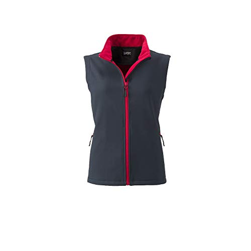 James & Nicholson - Damen Softshellweste für Promotion und Freizeit (L, Iron-Grey/Red) von James & Nicholson