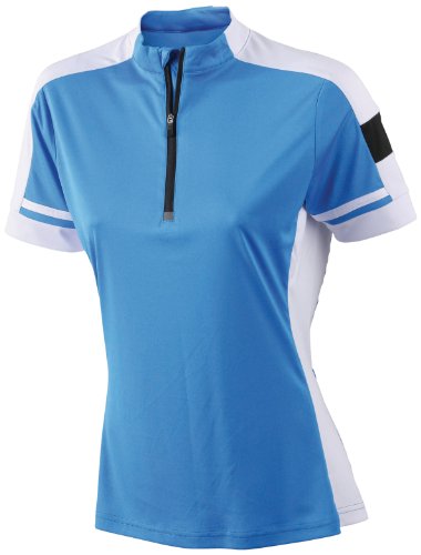 James & Nicholson Damen Sport T-Shirt Radtrikots Bike-T-Half Zip blau (cobalt) X-Large von James & Nicholson