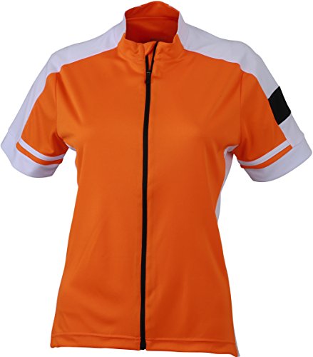 James & Nicholson Damen Sport T-Shirt Trikot Ladies' Bike-T Full Zip orange (Orange) Medium von James & Nicholson