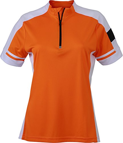 James & Nicholson Damen Sport T-Shirt Trikot Ladies' Bike-T Half Zip orange (Orange) XX-Large von James & Nicholson