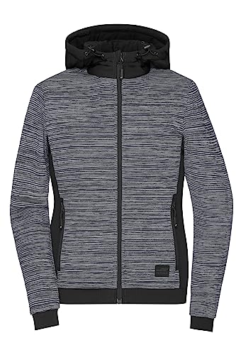 James & Nicholson Damen Strickfleece Jacke - Hybridjacke mit wärmender DuPont™ Sorona® Wattierung | Farbe: carbon-melange/black | Grösse: 3XL von James & Nicholson