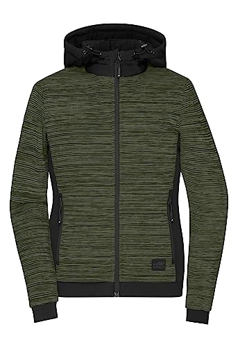 James & Nicholson Damen Strickfleece Jacke - Hybridjacke mit wärmender DuPont™ Sorona® Wattierung | Farbe: olive-melange/black | Grösse: 3XL von James & Nicholson