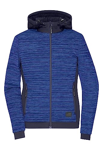 James & Nicholson Damen Strickfleece Jacke - Hybridjacke mit wärmender DuPont™ Sorona® Wattierung | Farbe: royal-melange/navy | Grösse: 4XL von James & Nicholson