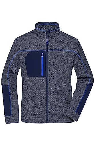 James & Nicholson Damen Strickfleece Jacke - Jacke aus Strickfleece in Melange-Optik | Farbe: navy-melange/navy/royal | Grösse: L von James & Nicholson