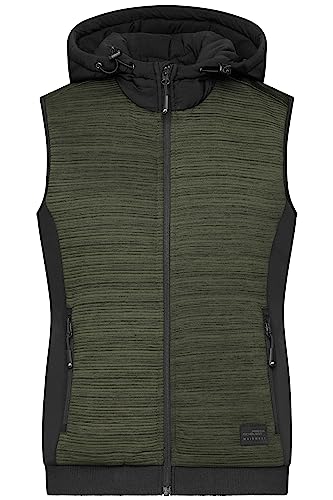 James & Nicholson Damen Strickfleece Weste - Wattierte Weste im Materialmix mit elastischen Einsätzen | Farbe: olive-melange/black | Grösse: M von James & Nicholson