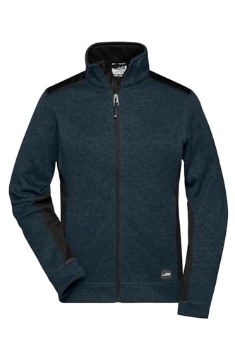 James & Nicholson Damen Strickfleece Workwear Jacke - Leicht taillierte Fleecejacke in modischer Strickoptik | Farbe: navy/navy | Grösse: XL von James & Nicholson