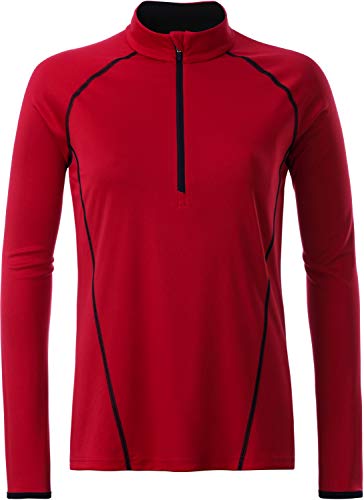 James & Nicholson Damen Ladies' Sportsshirt Longsleeve T-Shirt, Rot (Red/Black), Medium von James & Nicholson