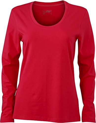 James & Nicholson Damen T-Shirt Langarmshirt Ladies Stretch Shirt Long Sleeve X-Large Pink von James & Nicholson