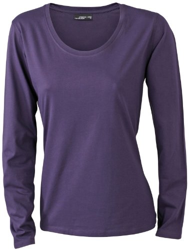 James & Nicholson Damen T-Shirt Langarmshirt Small aubergine von James & Nicholson