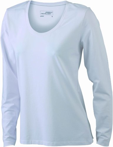 James & Nicholson Damen T-Shirt Stretch Longsleeve Large white von James & Nicholson